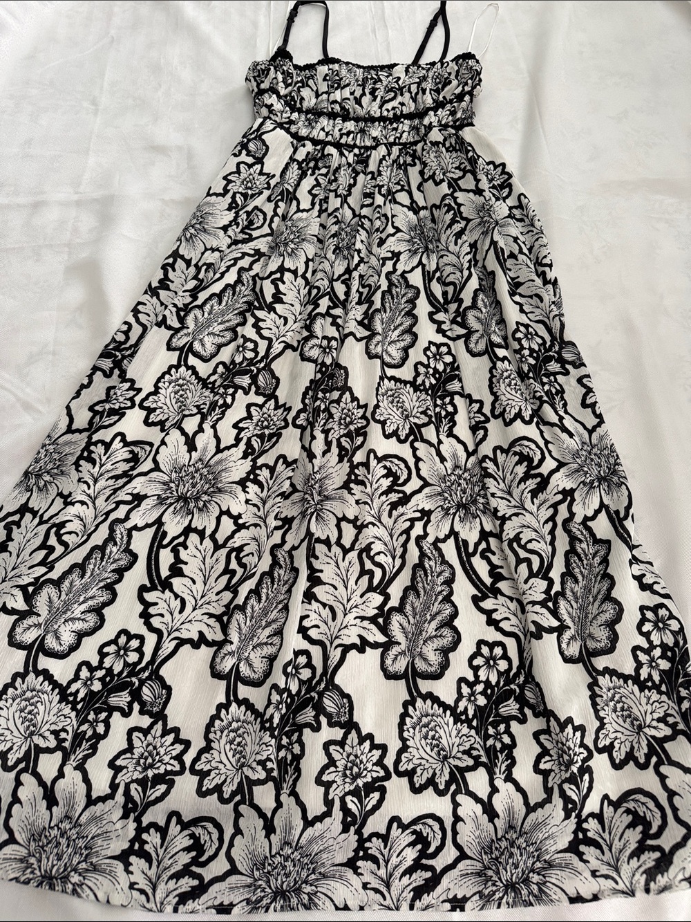 Taylor Black and White Floral Maxi Skirt